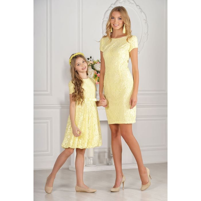 Платье детское, цвет жёлтый, размер 36, рост 122