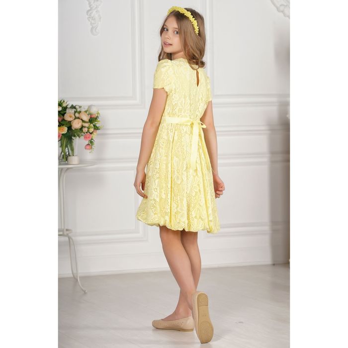 Платье детское, цвет жёлтый, размер 36, рост 122