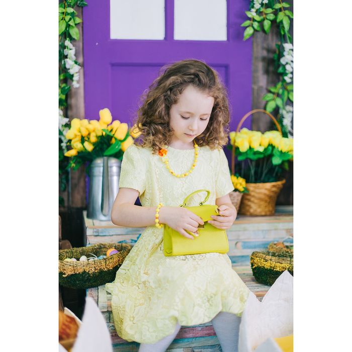 Платье детское, цвет жёлтый, размер 36, рост 122