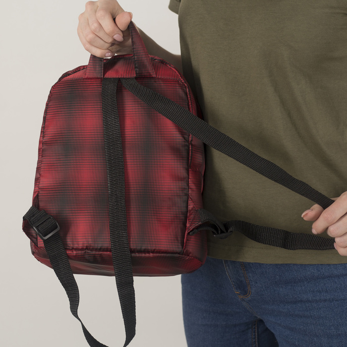 Рюкзак на молнии, 1 отдел, цвет красный/чёрный