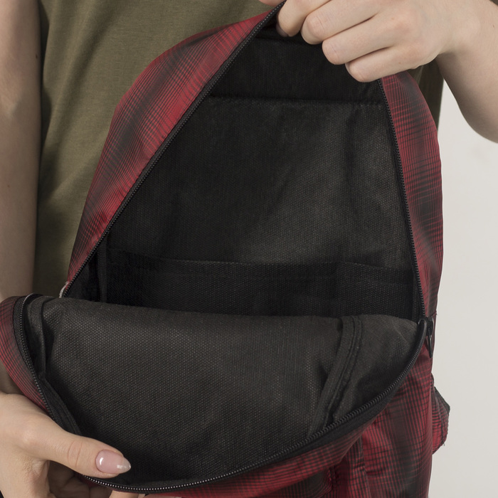 Рюкзак на молнии, 1 отдел, цвет красный/чёрный