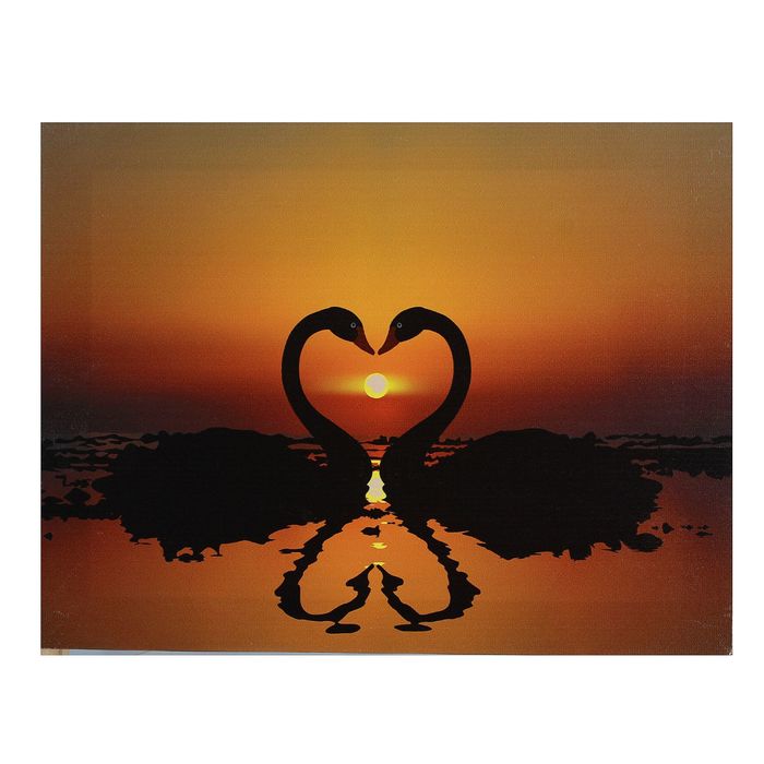 Картина на подрамнике "Лебединая любовь"