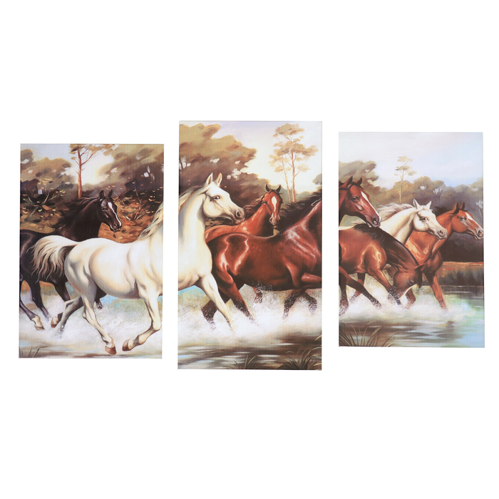Модульная картина на подрамнике "Табун лошадей"