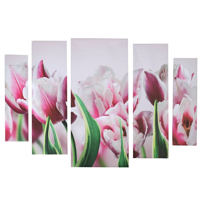 Модульная картина на подрамнике "Прекрасные тюльпаны", 80×118 см