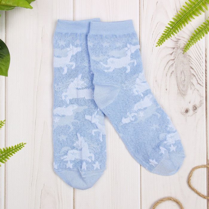 Носки детские ажурные "Единорог", 20-22 см, 10-12 лет