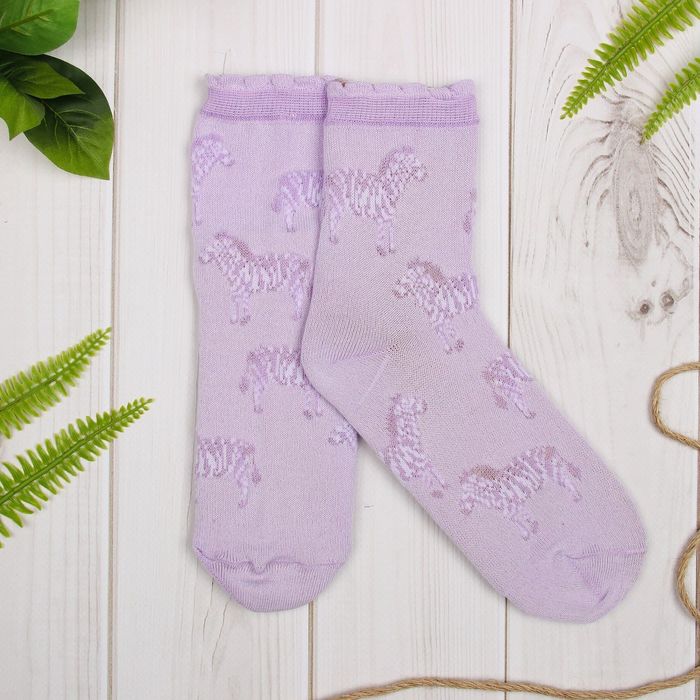 Носки детские ажурные "Зебра", 18-20 см, 7-9 лет