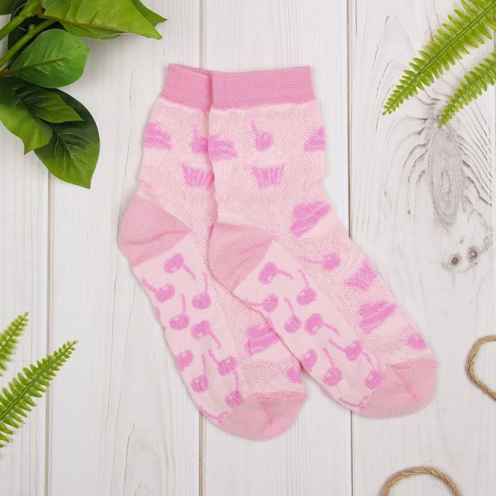 Носки детские ажурные "Пирожное", 18-20 см, 7-9 лет