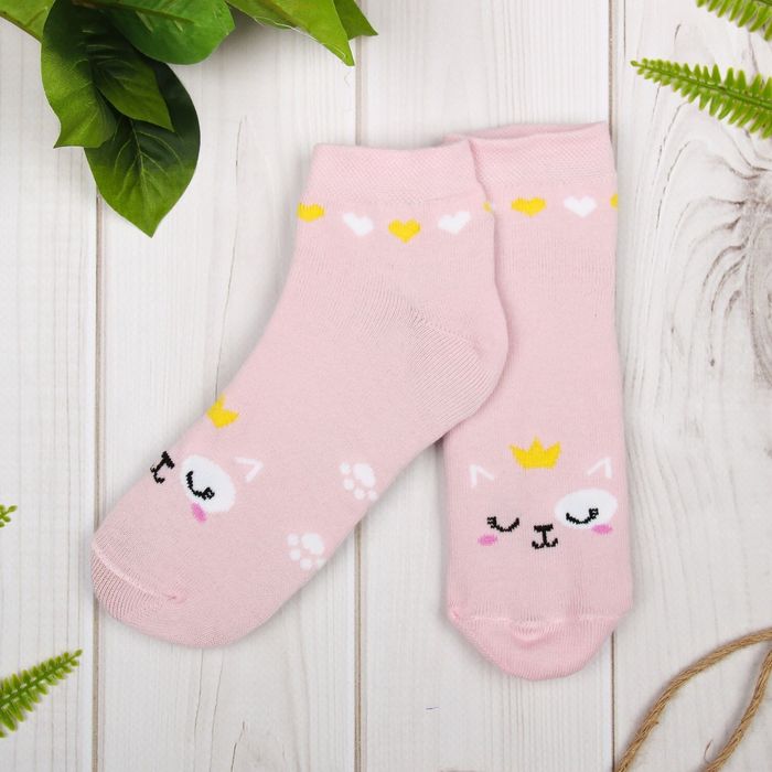 Носки детские "Котёнок в короне", 22-24 см, 12-14 лет