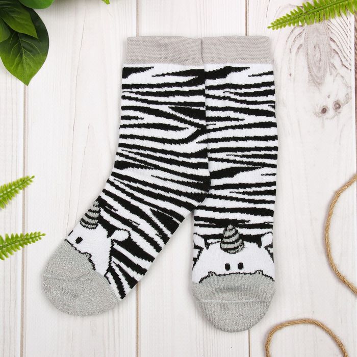 Носки детские "Зебра", 18-20 см, 7-9 лет