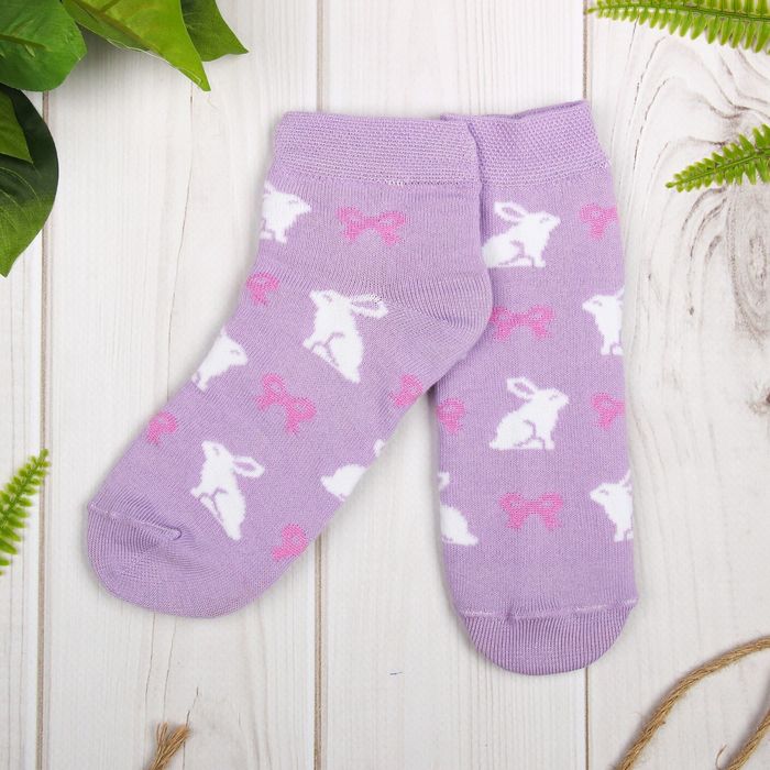 Носки детские "Зайчики", 20-22 см, 10-12 лет