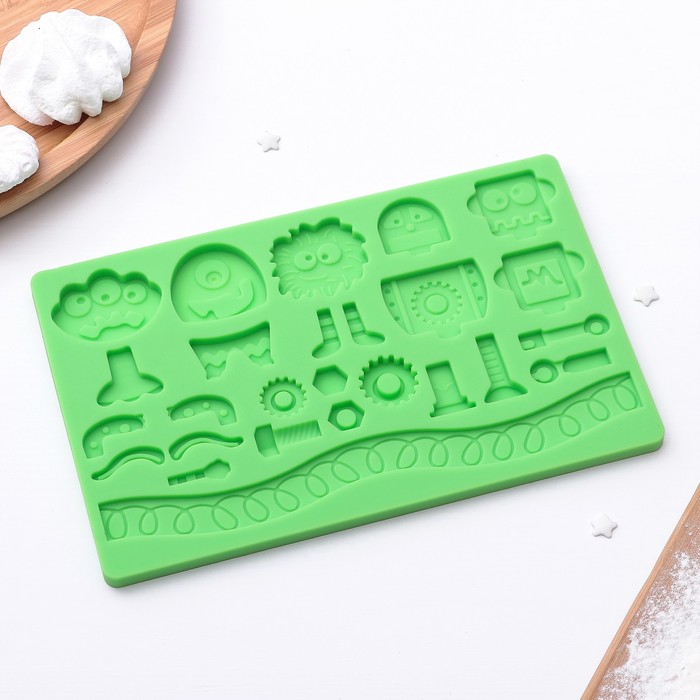 Молд 20х12,7х0,8 см "Монстрики", цвета МИКС