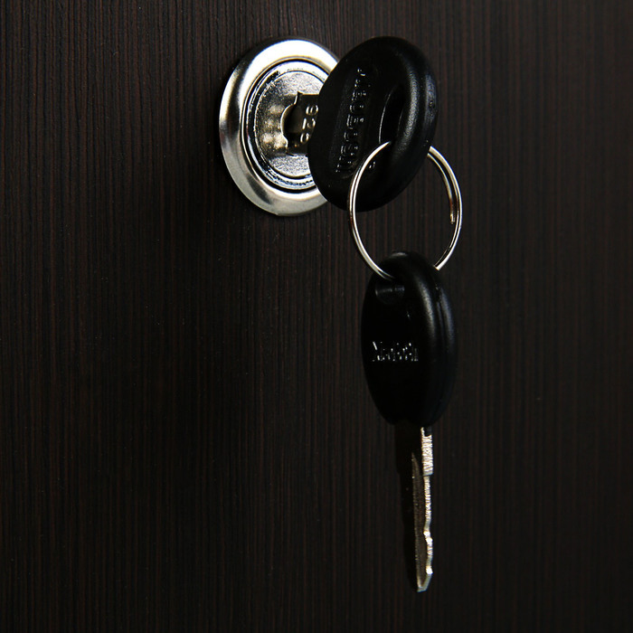 Центральный замок для мебельных ящиков из ЛДСП, 2 ключа