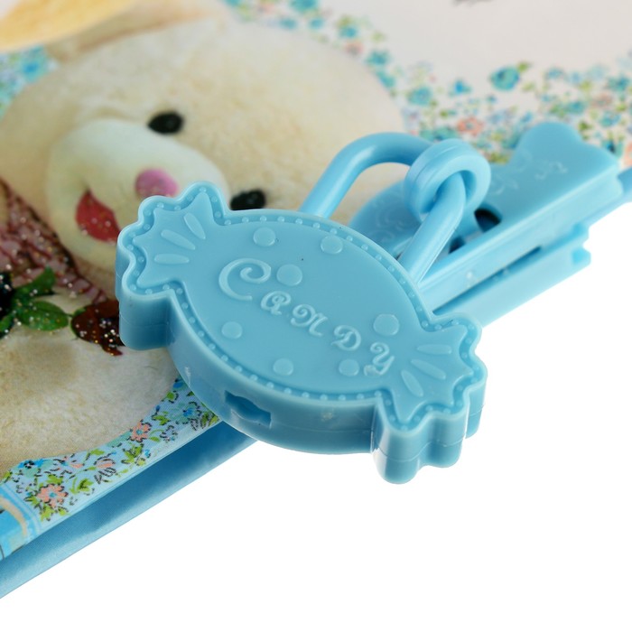 Записная книжка А6+ 50л лин на замке Мишки цв блок тв обл МИКС