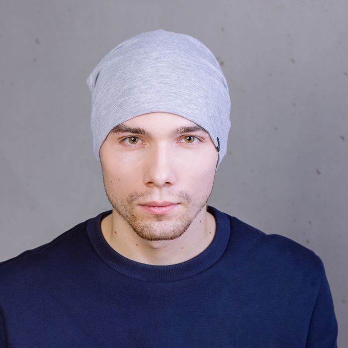 Шапка мужская "М-120" демисезонная, размер 56-58, цвет светло-серый (арт. 807506)