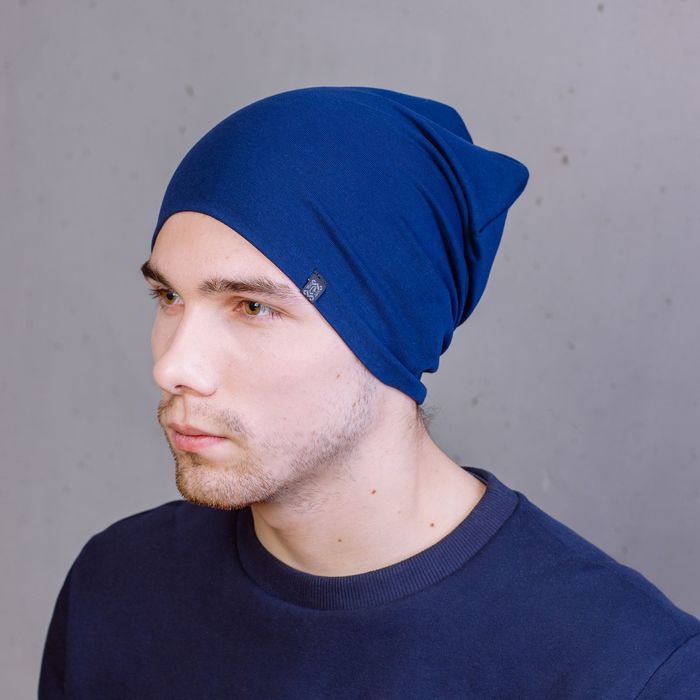Шапка мужская "М-120" демисезонная, размер 56-58, цвет темно-синий (арт. 807512)