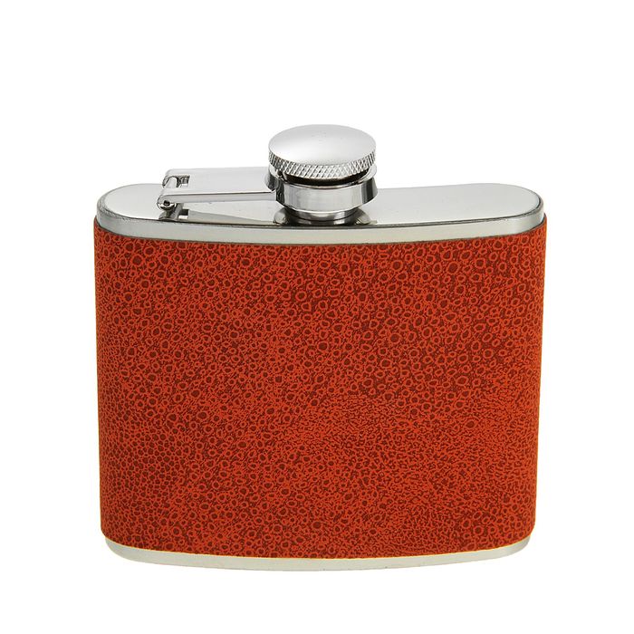 Фляжка 150 мл «Атомы», кожзам, коричневая, 9.5х9.5 см