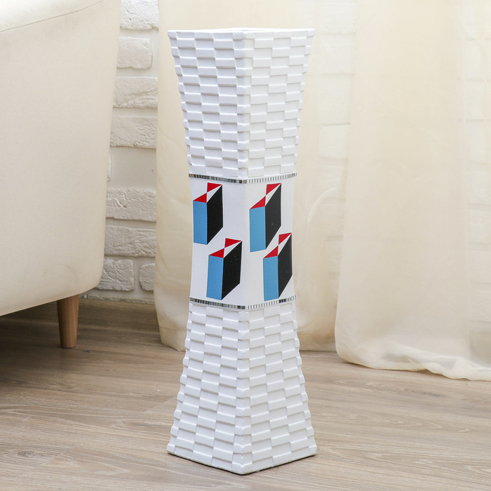 Ваза напольная "Фигуры" плетёнка, прямая