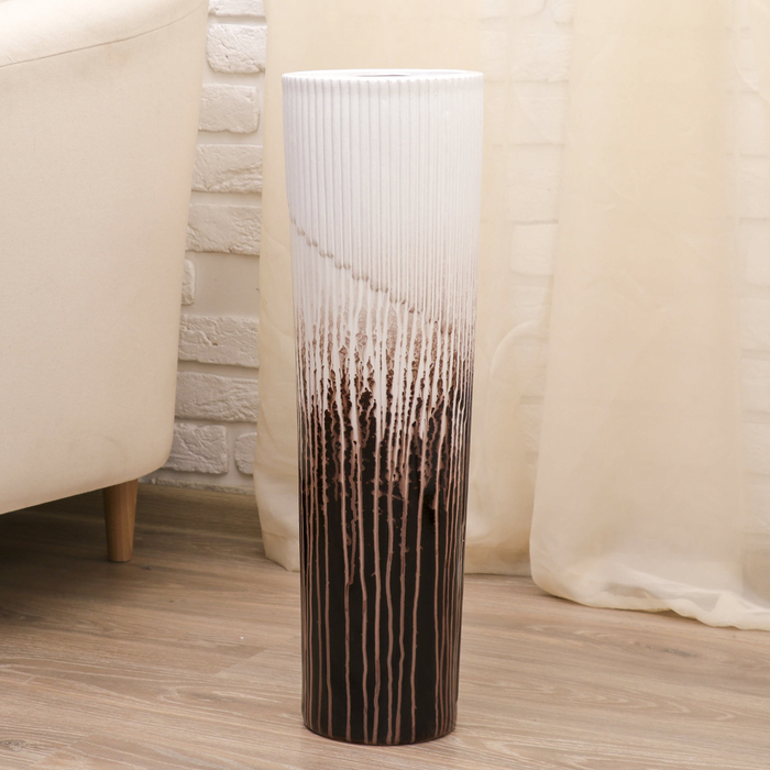 Ваза напольная "Всплеск" круглая, ребристая