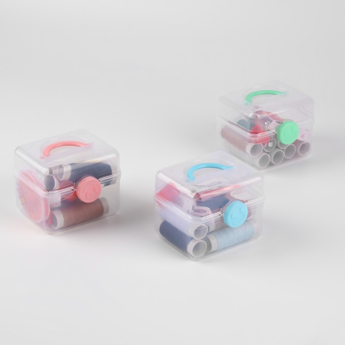 Набор для шитья в пластиковой коробке, цвет МИКС
