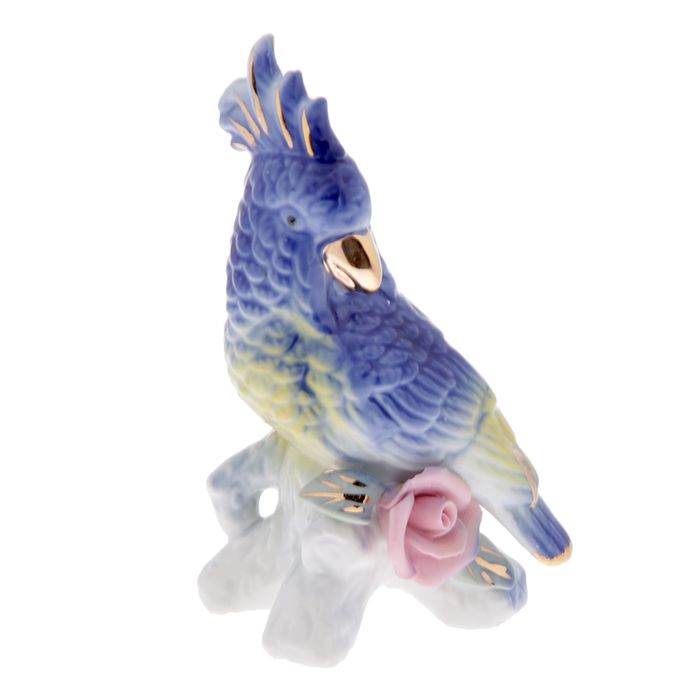 Сувенир керамика "Яркий попугайчик с хохолком" 11,5х7х5,3 см