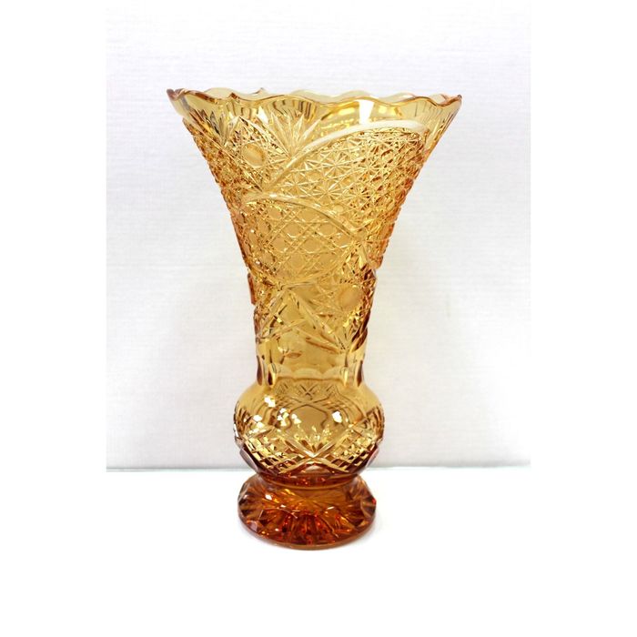 Ваза хрустальная "Тюльпан" янтарная