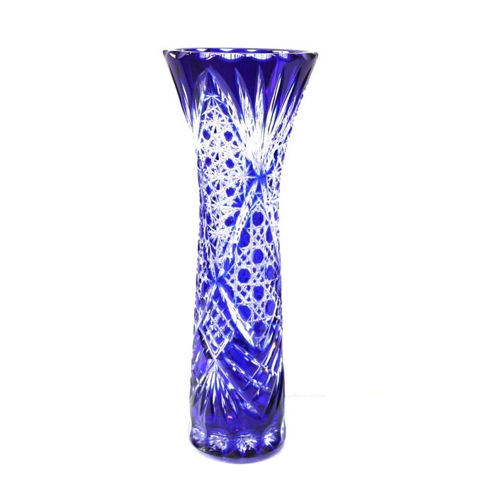 Ваза хрустальная "Майская" синяя