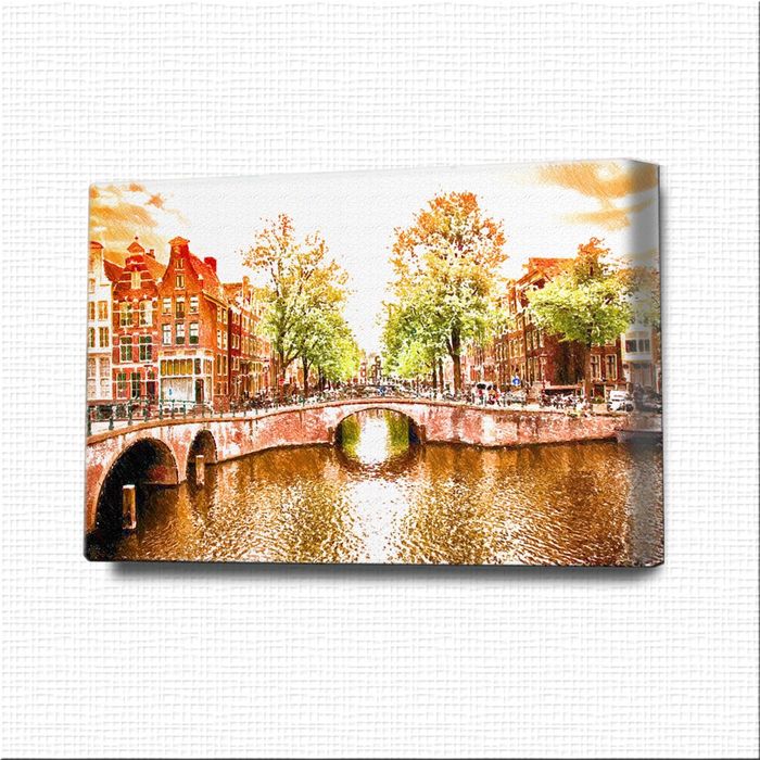Картина-раскраска "Мост в Амстердаме"