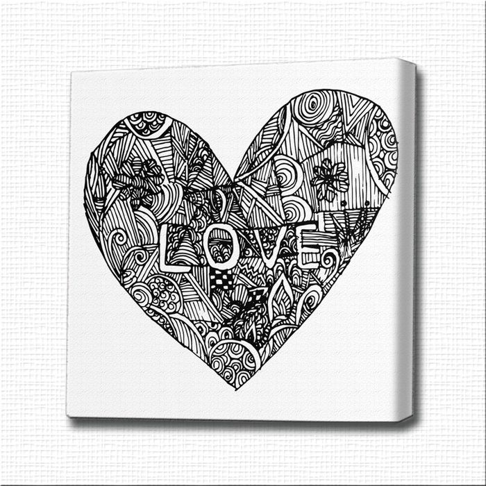 Картина-раскраска "Влюблённое сердце"