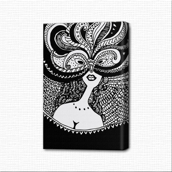 Картина-раскраска "Дама в венецианской маске"