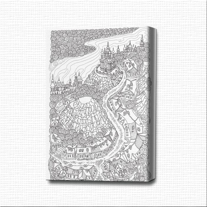 Картина-раскраска "Вид на русский город сверху"