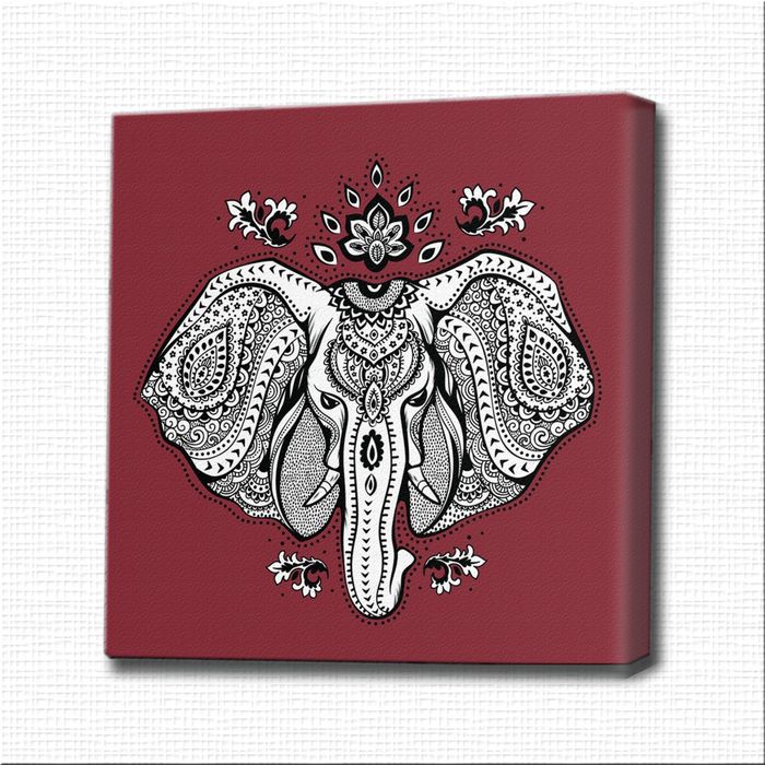 Картина-раскраска "Индийский слон"