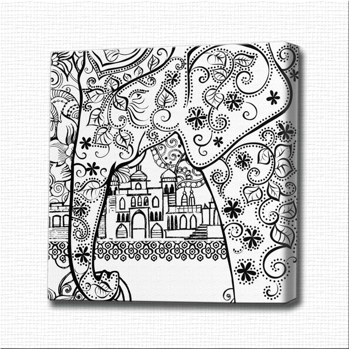 Картина-раскраска "Слон индийского шаха"