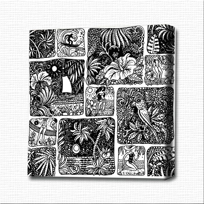 Картина-раскраска "Каникулы на тропическом острове"