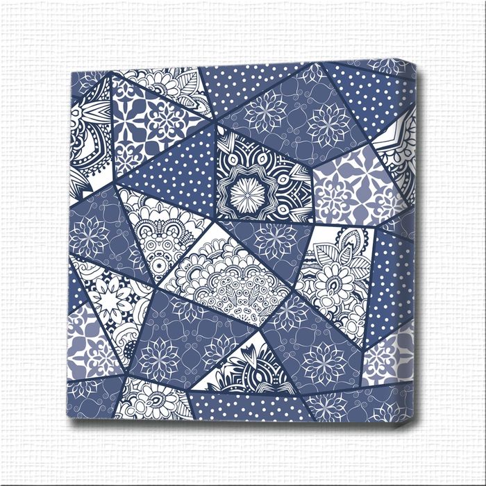 Картина-раскраска "Голубые узоры"