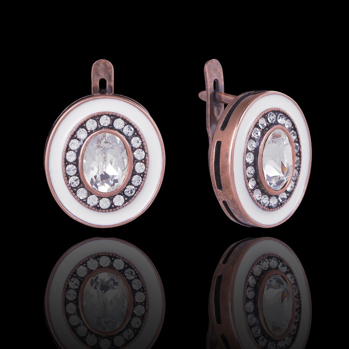 Серьги Color 1, цветные в меди