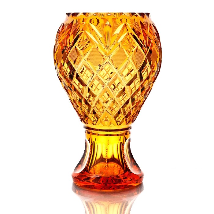 Ваза хрустальная "Баронесса" янтарная