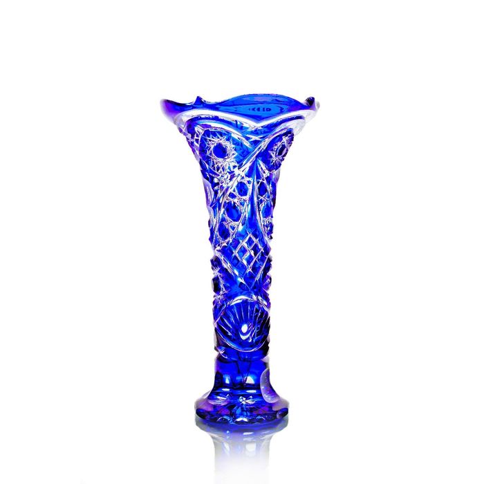 Ваза хрустальная "Петергоф" синяя