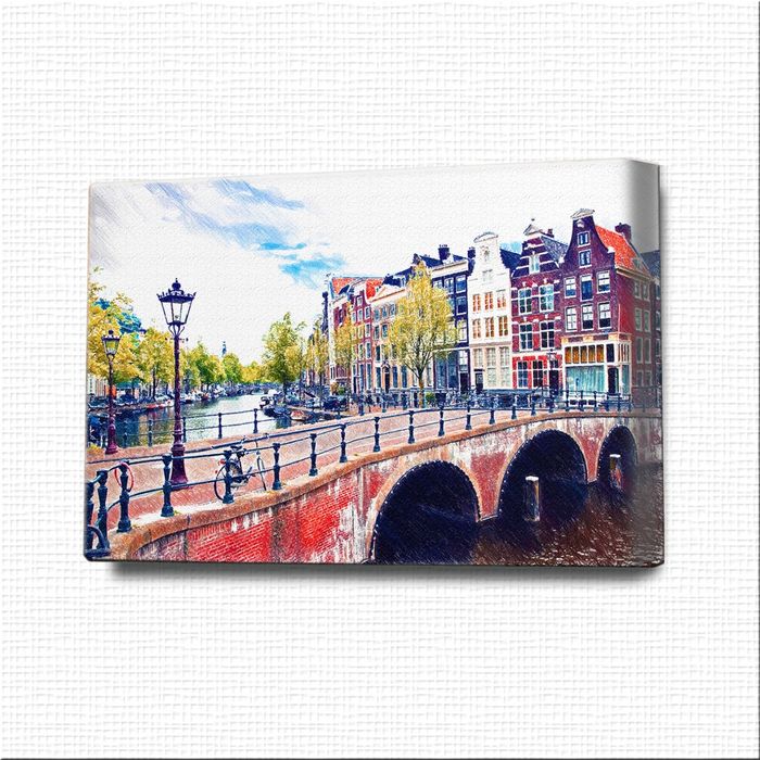 Картина-раскраска "Мост в Амстердаме"