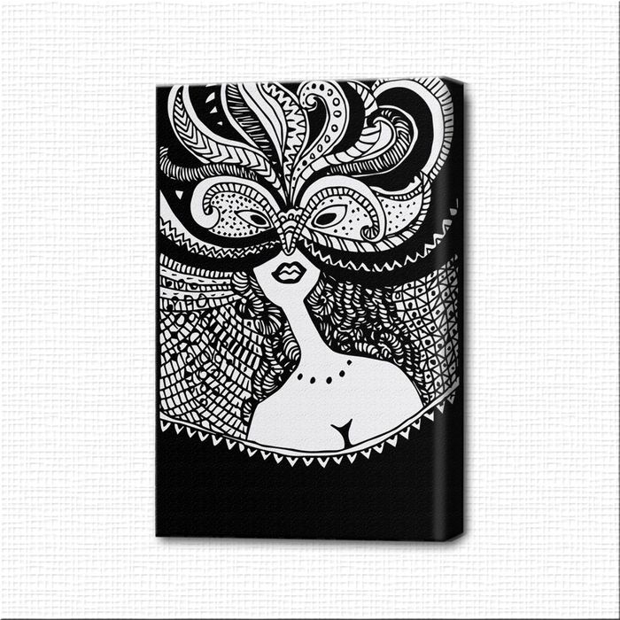 Картина-раскраска "Дама в венецианской маске"