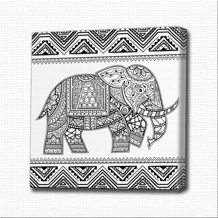 Картина-раскраска "Индийский слон"