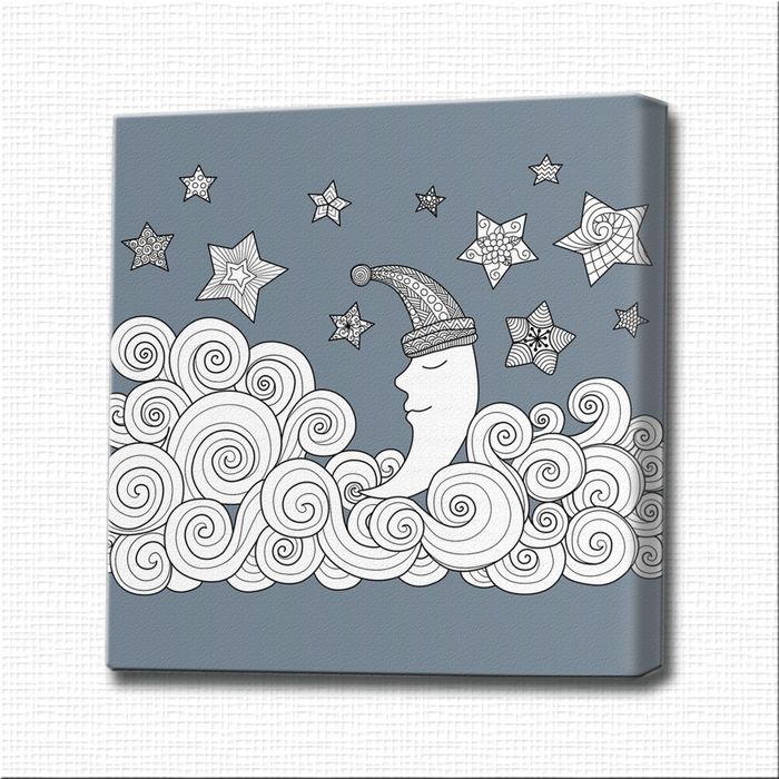 Картина-раскраска "Спящий месяц"