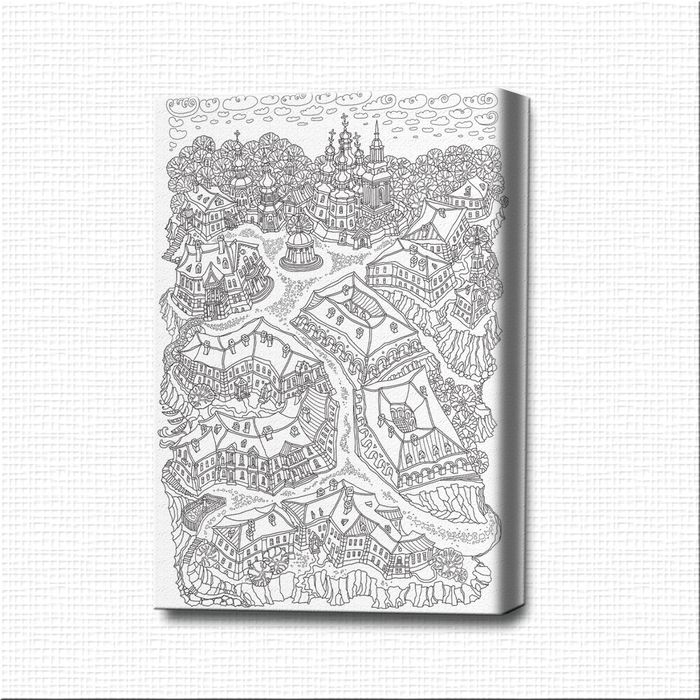 Картина-раскраска "Вид на русский город сверху"