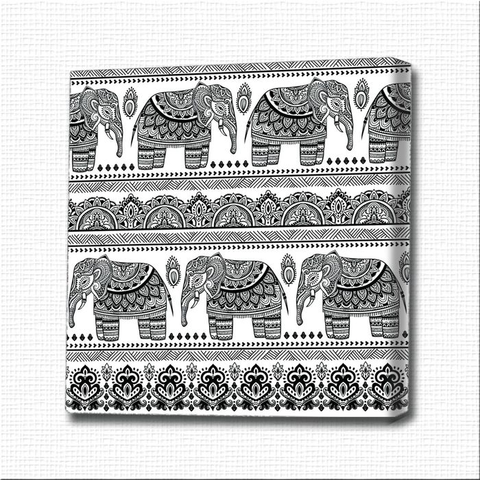 Картина-раскраска "Узор из слонов"