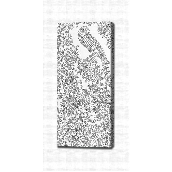 Картина-раскраска "Попугаи в саду"