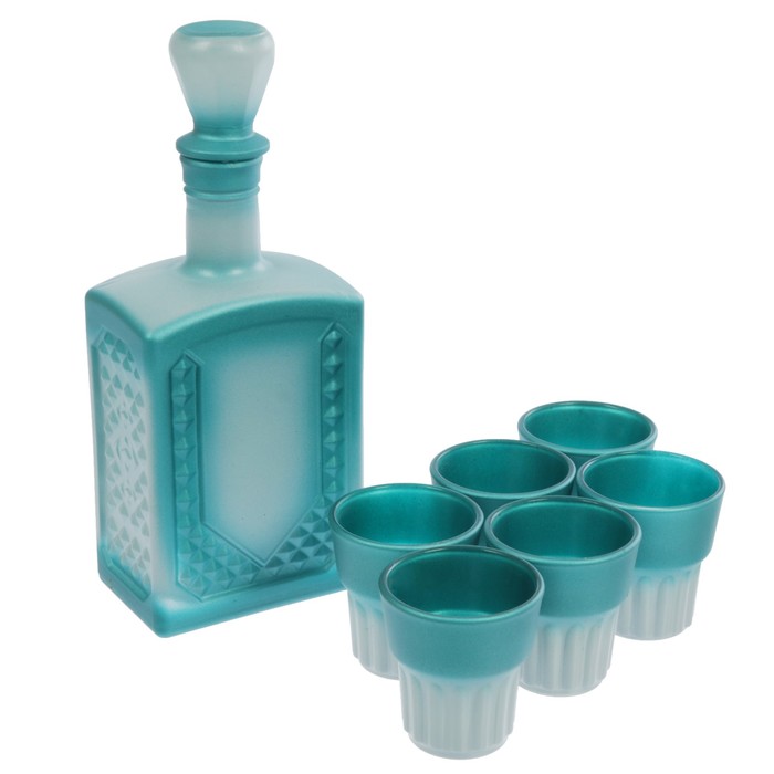 Набор питьевой 7 предметов "Мера": графин 500 мл, 6 стопок 50 мл, напыление