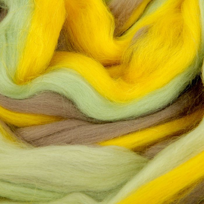 Гребенная лента 100% полутонкая шерсть 100гр мультиколор (6040)