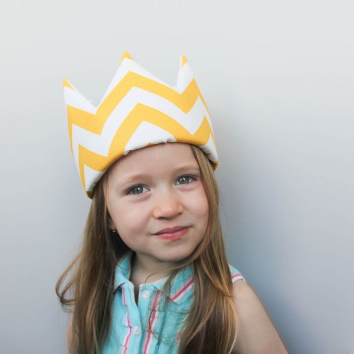 Корона детская, хлопок, жёлтый зигзаг