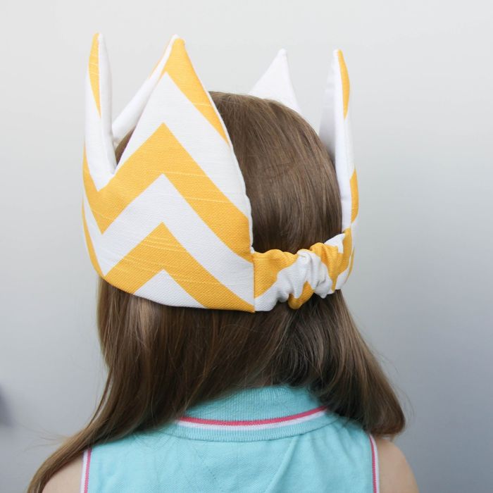 Корона детская, хлопок, жёлтый зигзаг