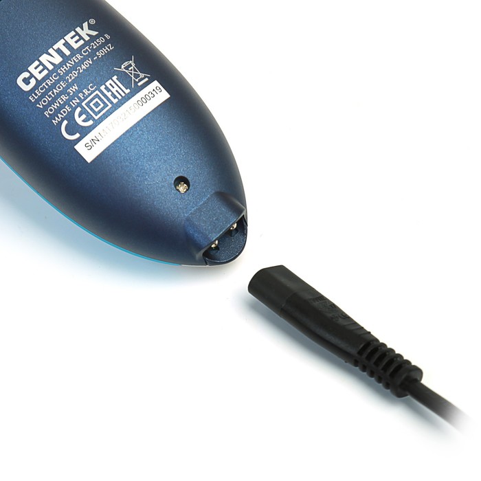 Электробритва Centek CT-2150 B, 3 Вт, роторная, плавающие головки, триммер, синий