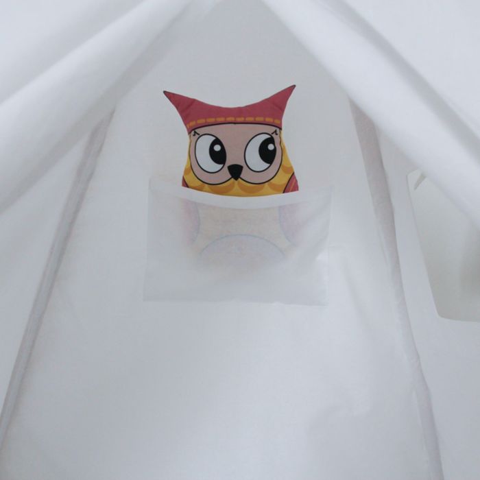 Вигвам для детей с окном, карманом и флажками, белый, 110x110x160 см